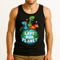 Determined Dino Earth Save Our Planet Tank Top