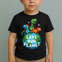 Determined Dino Earth Save Our Planet Toddler T-Shirt
