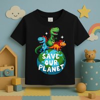 Determined Dino Earth Save Our Planet Toddler T-Shirt