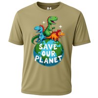 Determined Dino Earth Save Our Planet Cooling Performance Crew T-Shirt