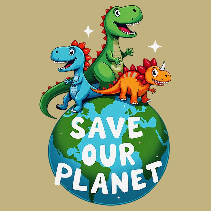 Determined Dino Earth Save Our Planet Cooling Performance Crew T-Shirt
