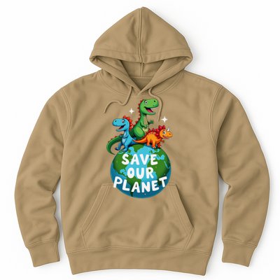 Determined Dino Earth Save Our Planet Hoodie