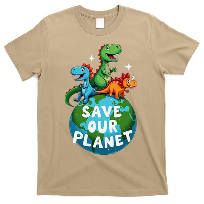 Determined Dino Earth Save Our Planet T-Shirt