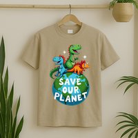 Determined Dino Earth Save Our Planet T-Shirt