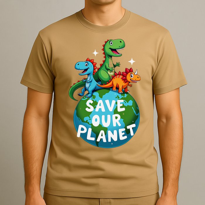 Determined Dino Earth Save Our Planet T-Shirt