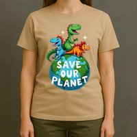 Determined Dino Earth Save Our Planet T-Shirt