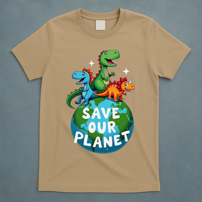 Determined Dino Earth Save Our Planet T-Shirt