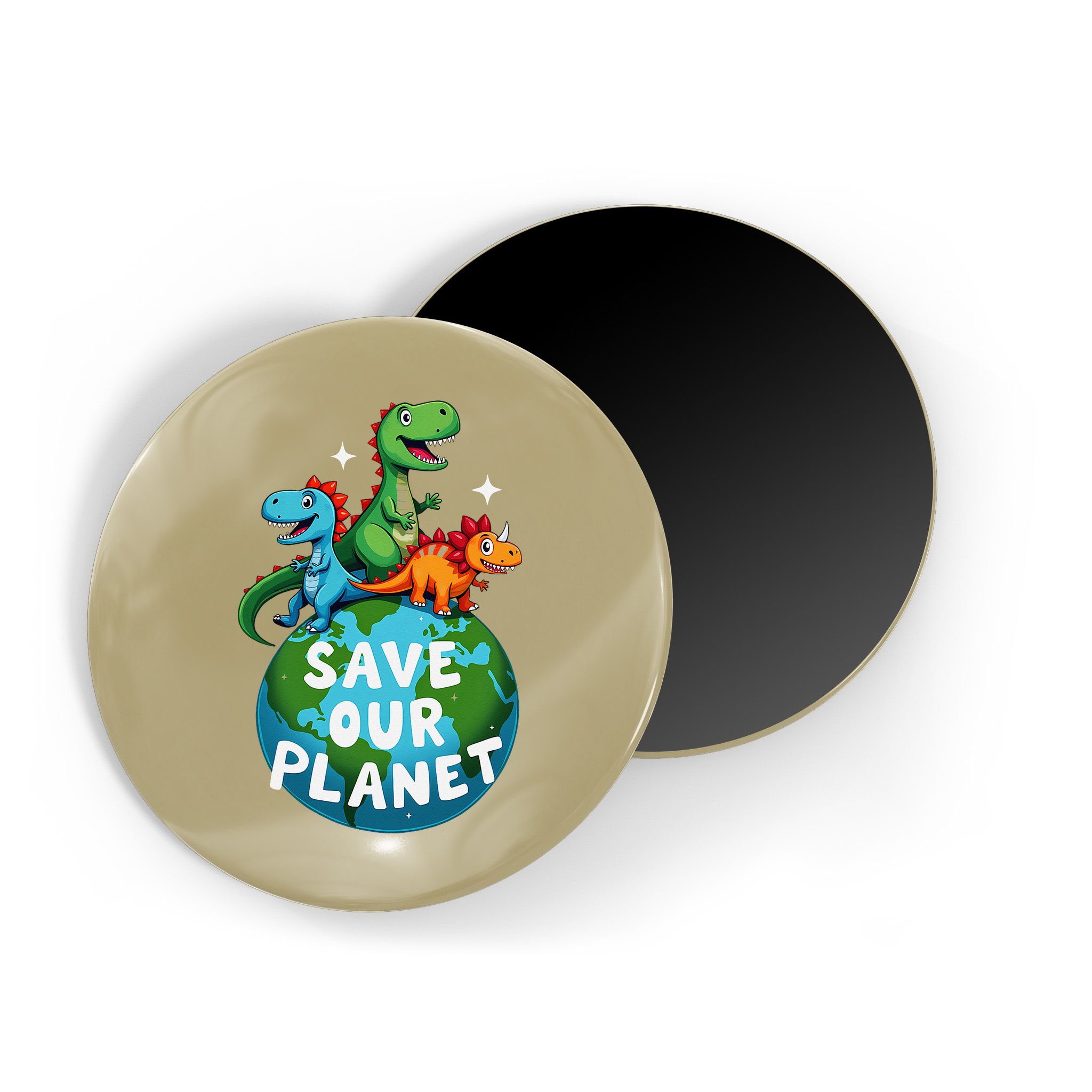 Determined Dino Earth Save Our Planet Magnet