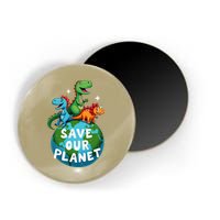 Determined Dino Earth Save Our Planet Magnet