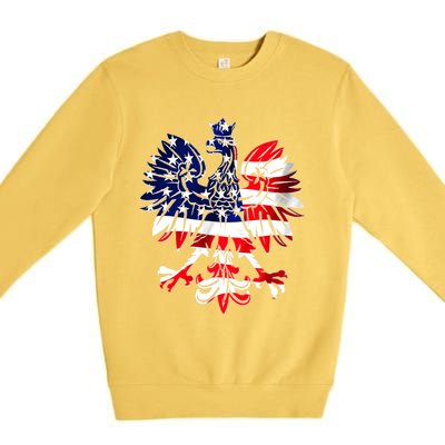 Dyngus Day Easter Polish Eagle American Flag Poland Usa Cute Gift Premium Crewneck Sweatshirt