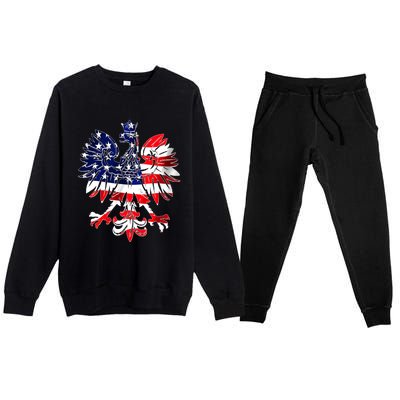 Dyngus Day Easter Polish Eagle American Flag Poland Usa Cute Gift Premium Crewneck Sweatsuit Set