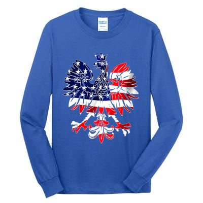 Dyngus Day Easter Polish Eagle American Flag Poland Usa Cute Gift Tall Long Sleeve T-Shirt