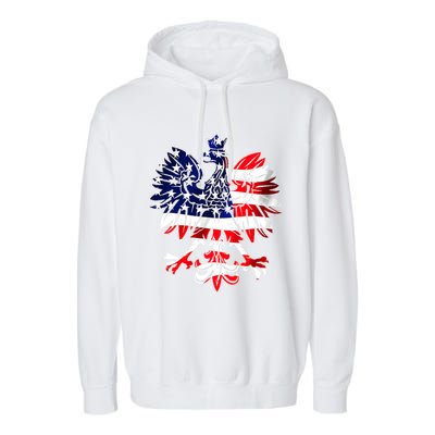 Dyngus Day Easter Polish Eagle American Flag Poland Usa Cute Gift Garment-Dyed Fleece Hoodie