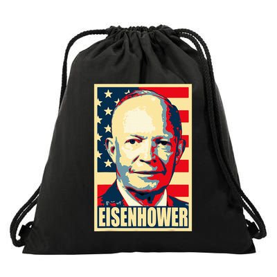 Dwight D. Eisenhower Propaganda Poster Drawstring Bag