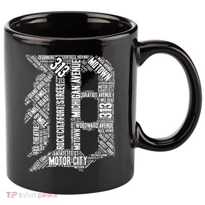 Detroit 11oz C Handle Ceramic Mug