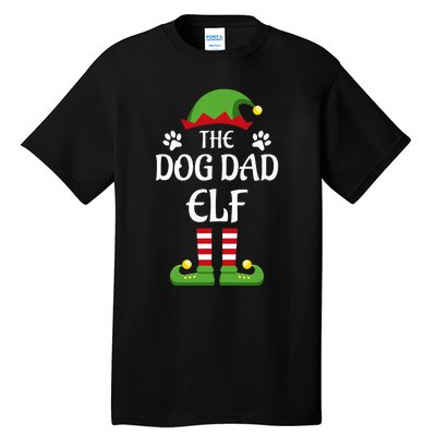 Dog Dad Elf Family Matching Group Christmas Tall T-Shirt