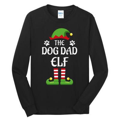 Dog Dad Elf Family Matching Group Christmas Tall Long Sleeve T-Shirt