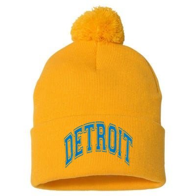 Detroit Pom Pom 12in Knit Beanie