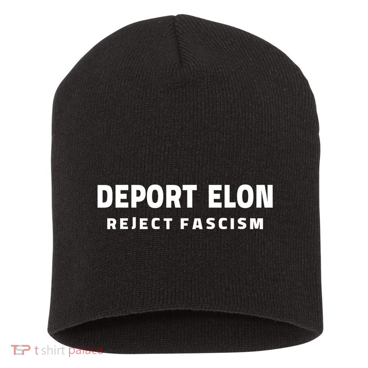 Deport Deporte Elon Reject Fascism Short Acrylic Beanie