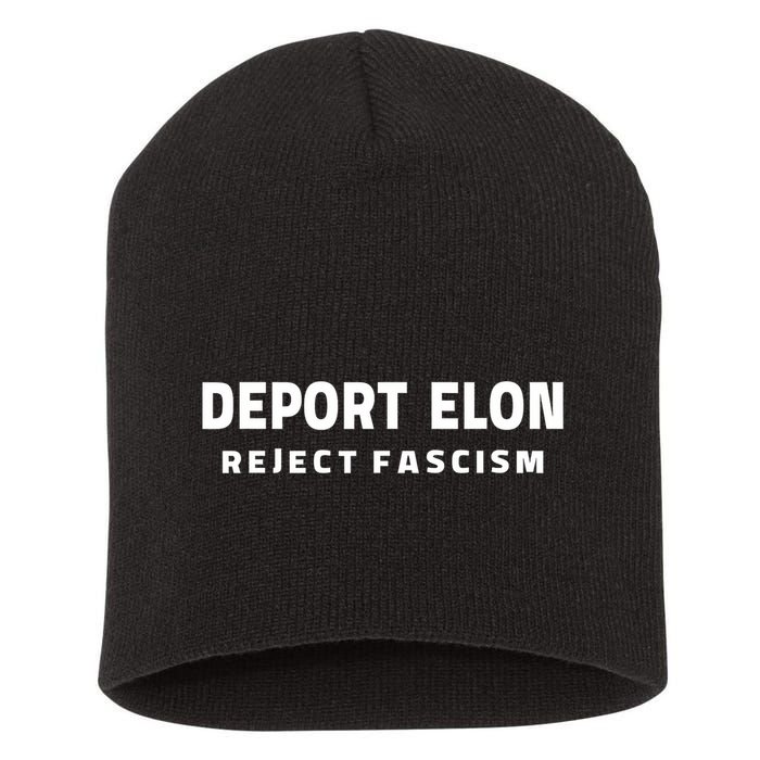 Deport Deporte Elon Reject Fascism Short Acrylic Beanie