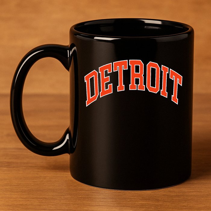 Detroit 11oz C Handle Ceramic Mug