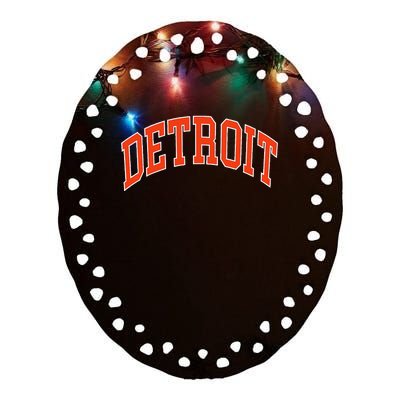 Detroit Ceramic Oval Ornament