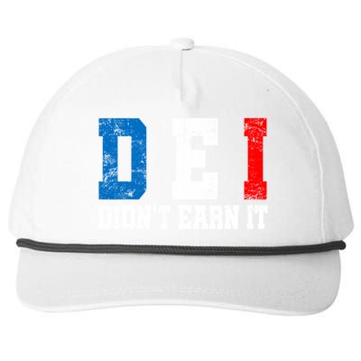 Dei DidnT Earn It Funny Snapback Five-Panel Rope Hat