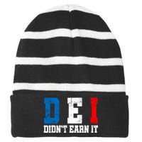 Dei DidnT Earn It Funny Striped Beanie with Solid Band