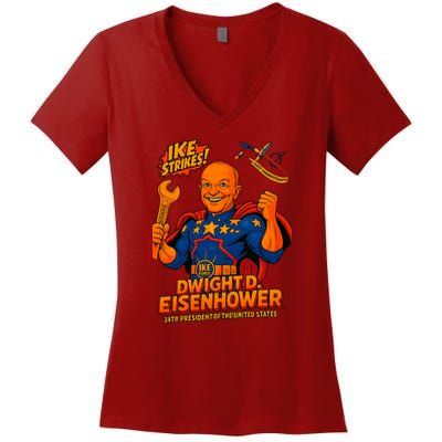Dwight D. Eisenhower The Presidential Chronicles Women's V-Neck T-Shirt