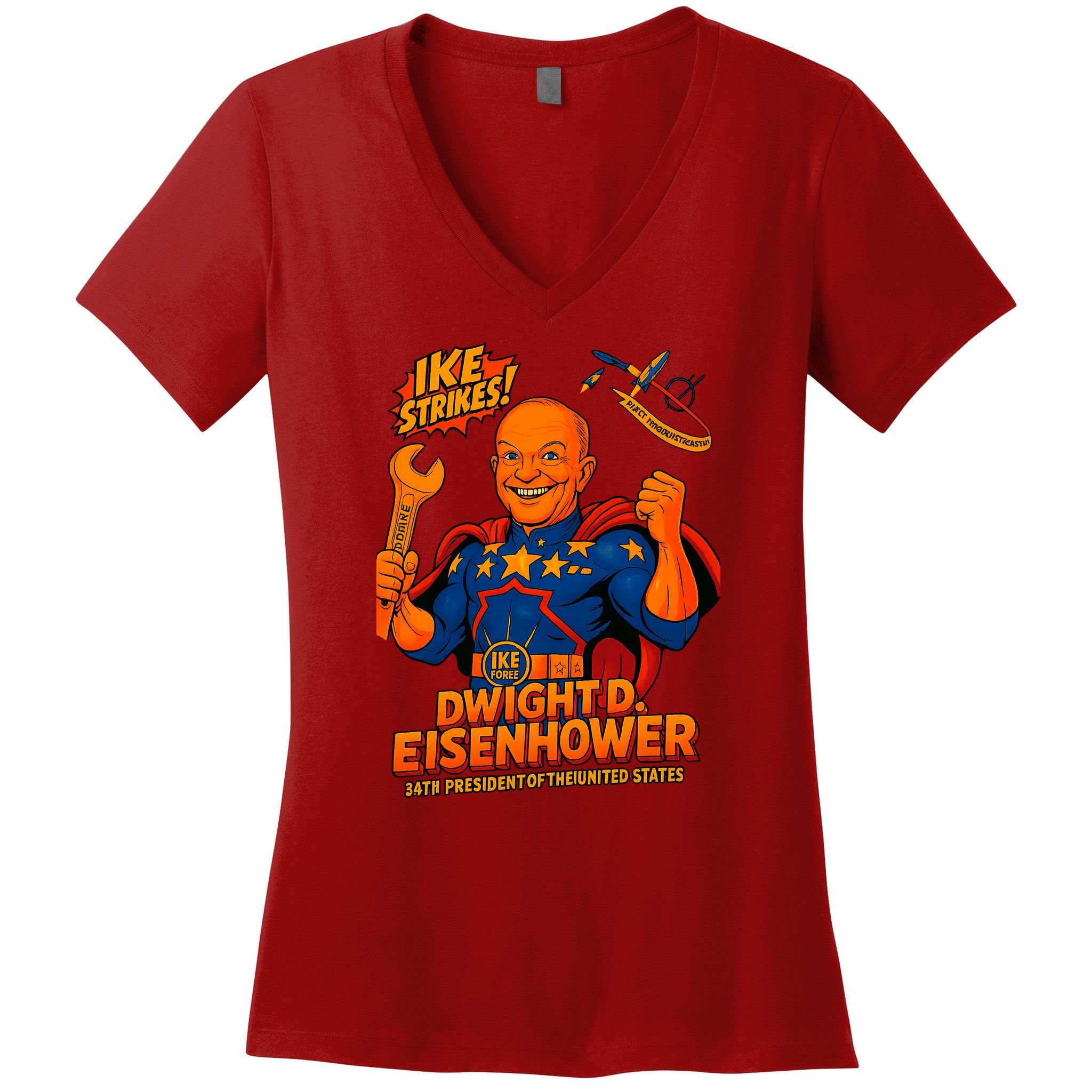 Dwight D. Eisenhower The Presidential Chronicles Women's V-Neck T-Shirt