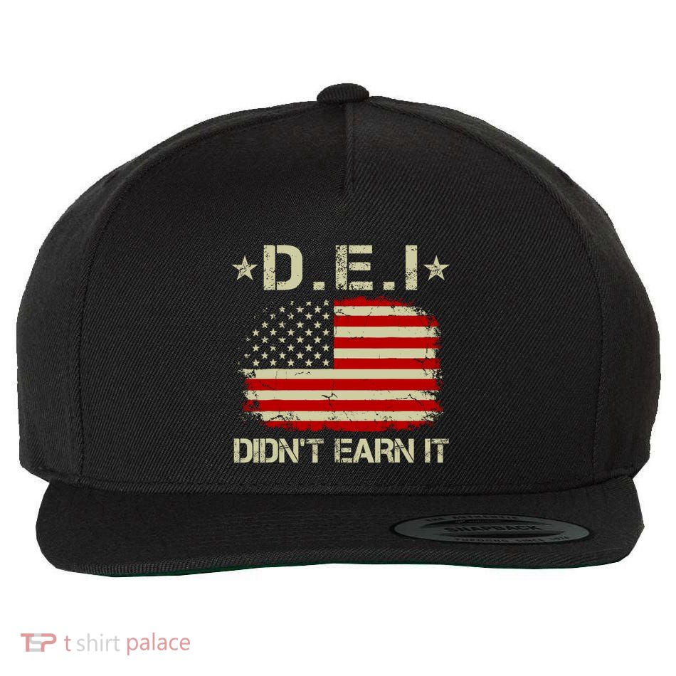 Dei DidnT Earn It Funny Wool Snapback Cap