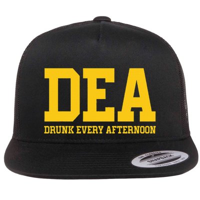 Dea Drunk Every Afternoon Drinking Lover Flat Bill Trucker Hat