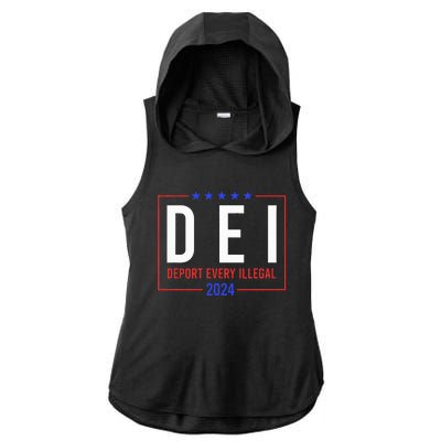 Dei Deport Every Illegal 2024 Ladies PosiCharge Tri-Blend Wicking Draft Hoodie Tank