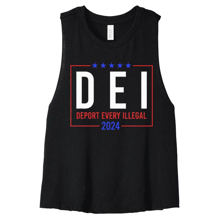 Dei Deport Every Illegal 2024 Women's Racerback Cropped Tank