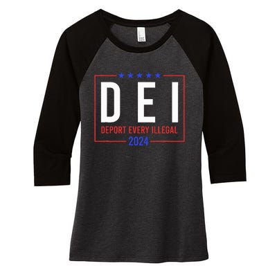 Dei Deport Every Illegal 2024 Women's Tri-Blend 3/4-Sleeve Raglan Shirt