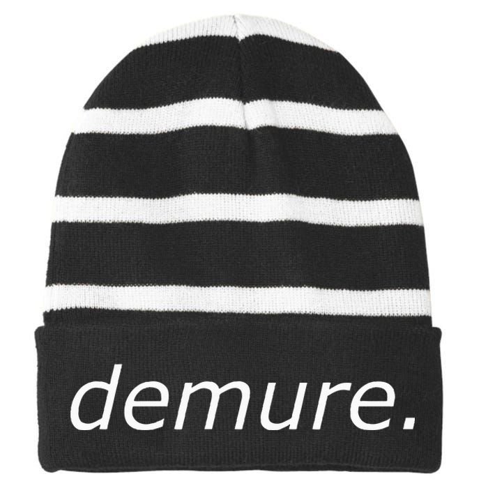 Demure Striped Beanie with Solid Band