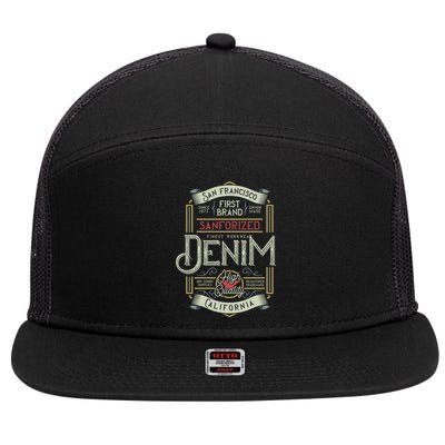 Denim 7 Panel Mesh Trucker Snapback Hat