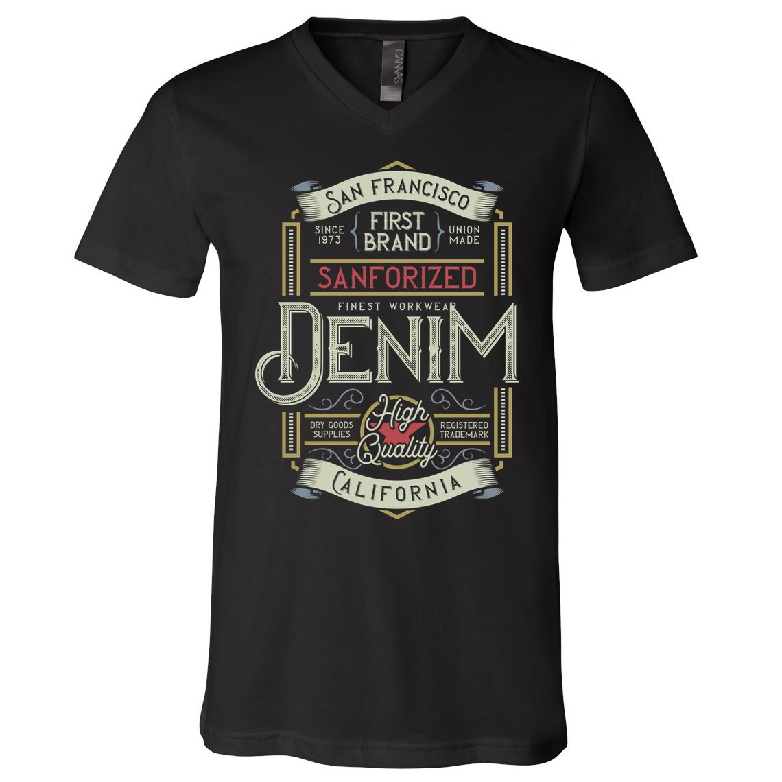 Denim V-Neck T-Shirt