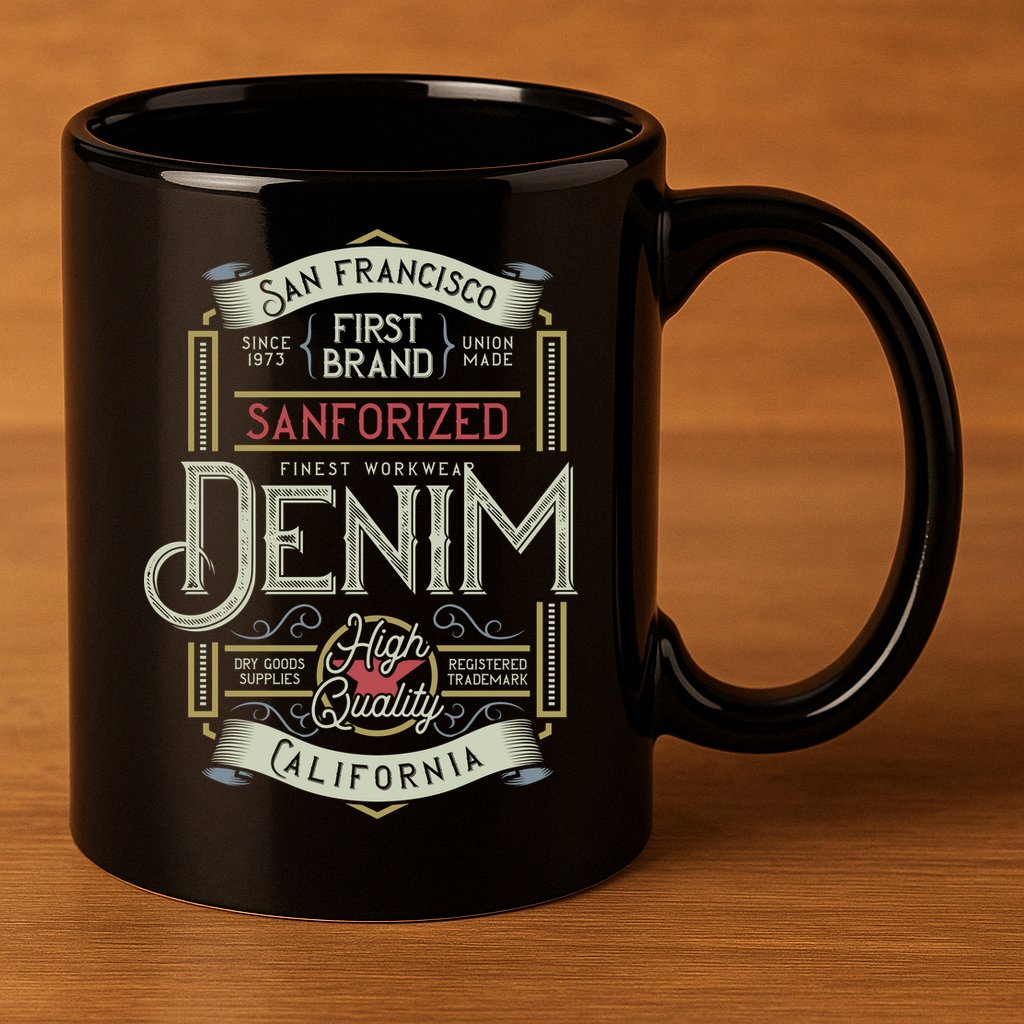 Denim 11oz C Handle Ceramic Mug