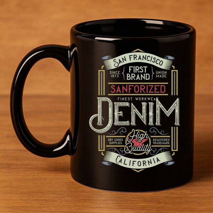 Denim 11oz C Handle Ceramic Mug