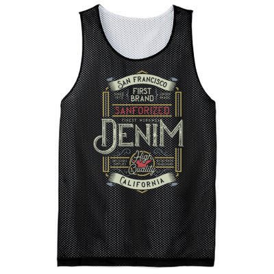 Denim Mesh Reversible Basketball Jersey Tank