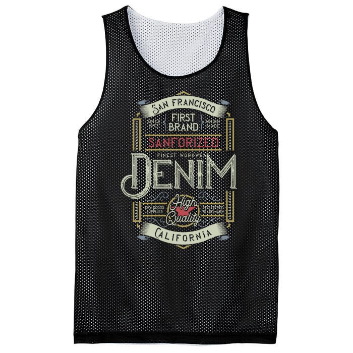 Denim Mesh Reversible Basketball Jersey Tank