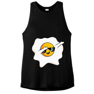 Dab Dabbing Egg Funny Fried Egg Ladies PosiCharge Tri-Blend Wicking Tank