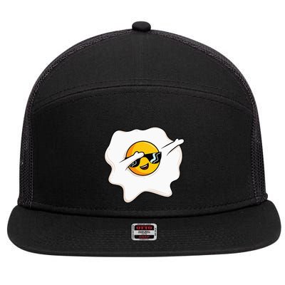 Dab Dabbing Egg Funny Fried Egg 7 Panel Mesh Trucker Snapback Hat
