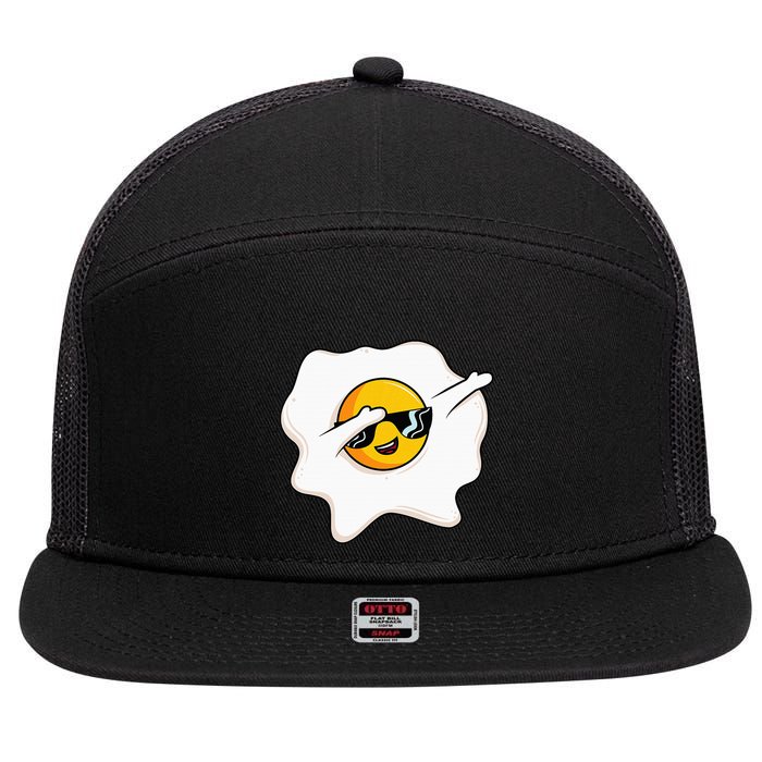 Dab Dabbing Egg Funny Fried Egg 7 Panel Mesh Trucker Snapback Hat