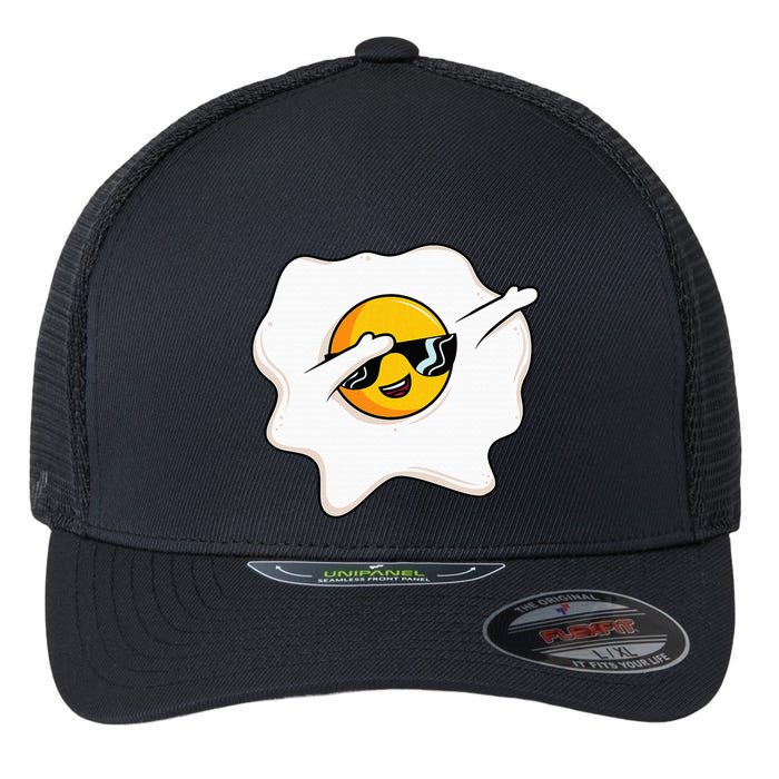 Dab Dabbing Egg Funny Fried Egg Flexfit Unipanel Trucker Cap