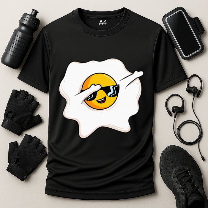 Dab Dabbing Egg Funny Fried Egg Performance Shirt