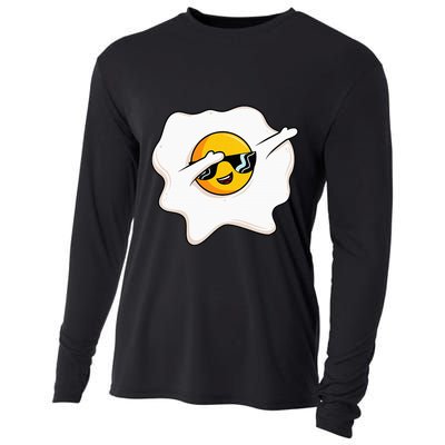 Dab Dabbing Egg Funny Fried Egg Cooling Performance Long Sleeve Crew