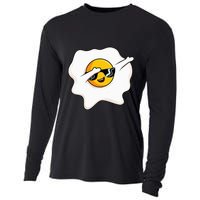 Dab Dabbing Egg Funny Fried Egg Cooling Performance Long Sleeve Crew