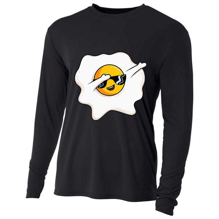 Dab Dabbing Egg Funny Fried Egg Cooling Performance Long Sleeve Crew